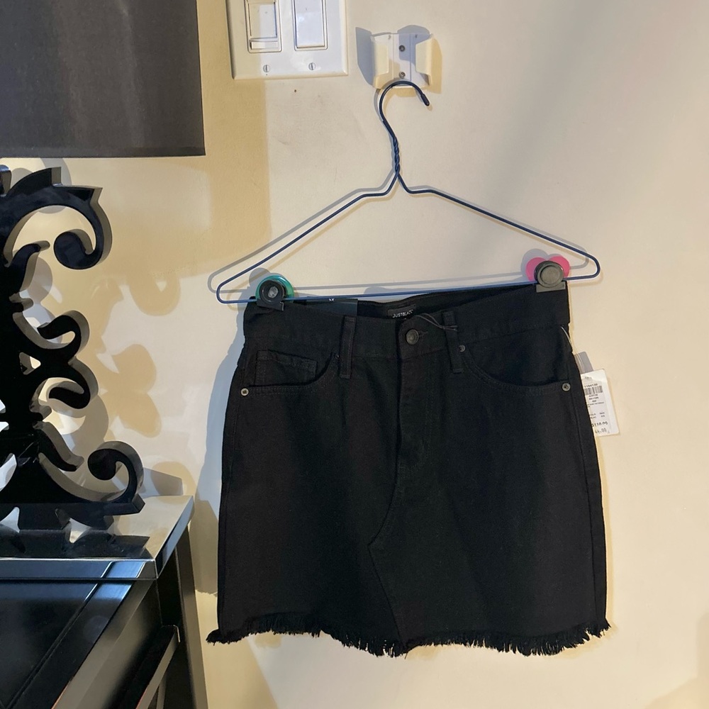BMWT black denim skirt